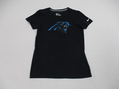 Nike Carolina Panthers Shirt Women Size Large NFL Black Cam Newton Short Sleeve