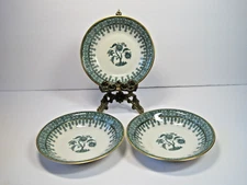 Theodor Haviland New York Cambridge Green Set Of 3 Fruit Desert Bowls 5"