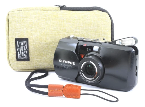 Olympus μ mju Zoom Deluxe Black Gold Point&Shoot Camera  JAPAN #1036