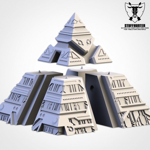 Xeno Pyramids - Tabletop Terrain Terreno - Scenery Wargaming para 28-32mm - Imagen 30 de 47