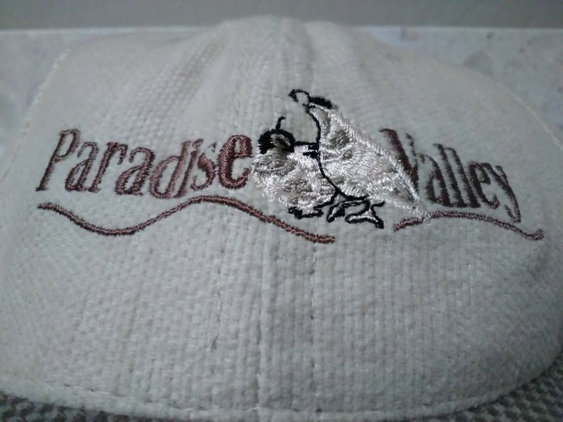 Paradise Valley Legendary Headwear Beige Strapback Golf Cap Hat VTG HTF Rare