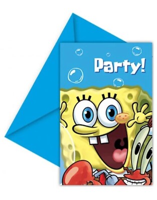 12 x Spongebob Schwammkopf Party Einladungen Ein Envolopes Kinder Einladungen 