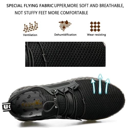 Mens Mesh Safety Shoes Work Steel Toe Boots Indestructible Lightweight Sneakers - Picture 25 of 39