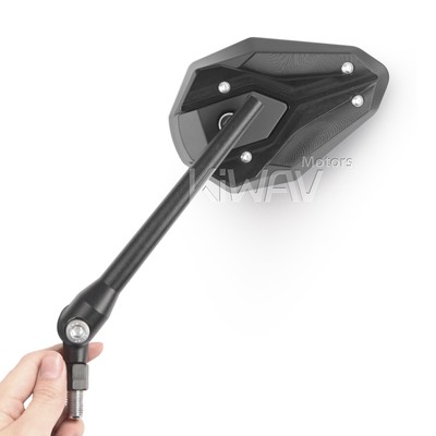 mirrors for BMW motorcycle ViperII black housing aluminum stem 10mm 1.5pitch ε