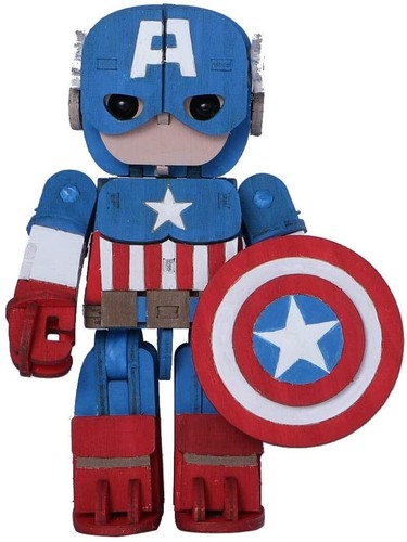 Captain America - Incredibots - Bois Modèle - Tout Neuf - INCREDIBUILDS 84376 - Picture 2 of 3