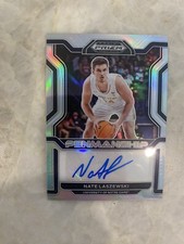 NATE LASZEWSKI 2022-23 Panini Prizm Draft Picks AUTO Penmanship Prizm Silver RC