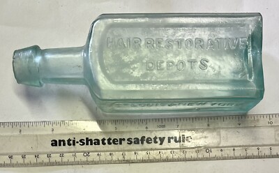 Seltene frühe 1850 s Pontilled Bottle - PROFESSOR WOODS, New York & St Louis (H646)