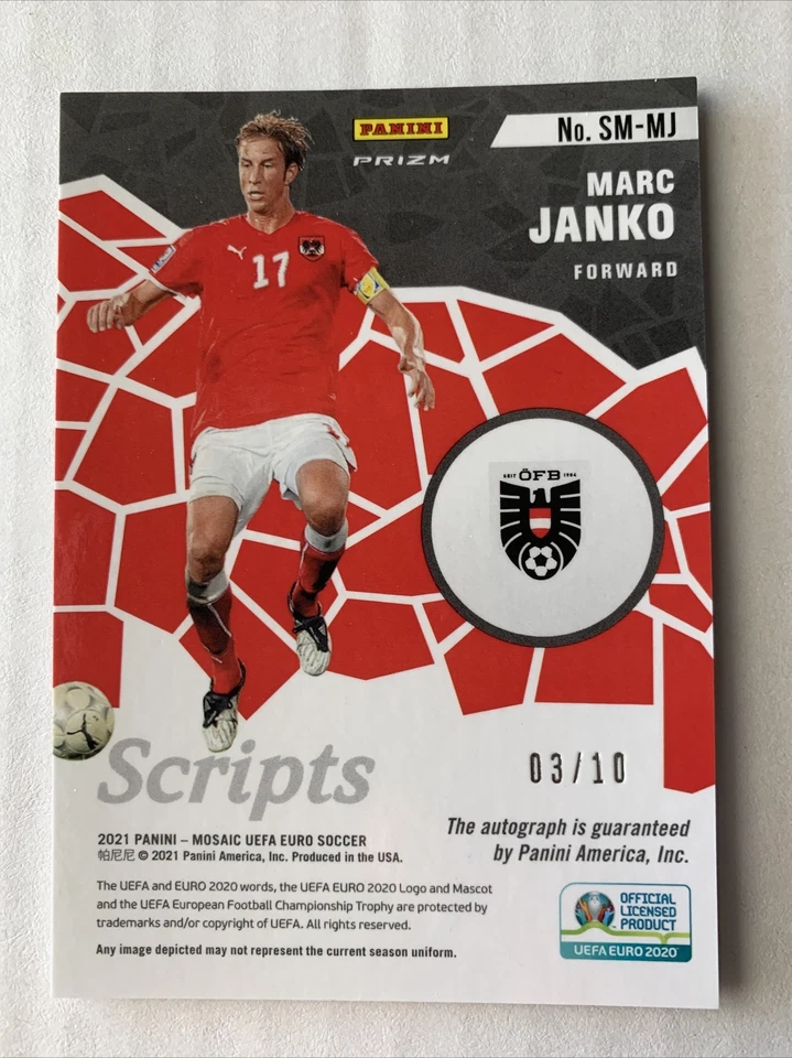 Marc Janko Mosaic Euro 2020 Auto /10 - Image 2 of 2