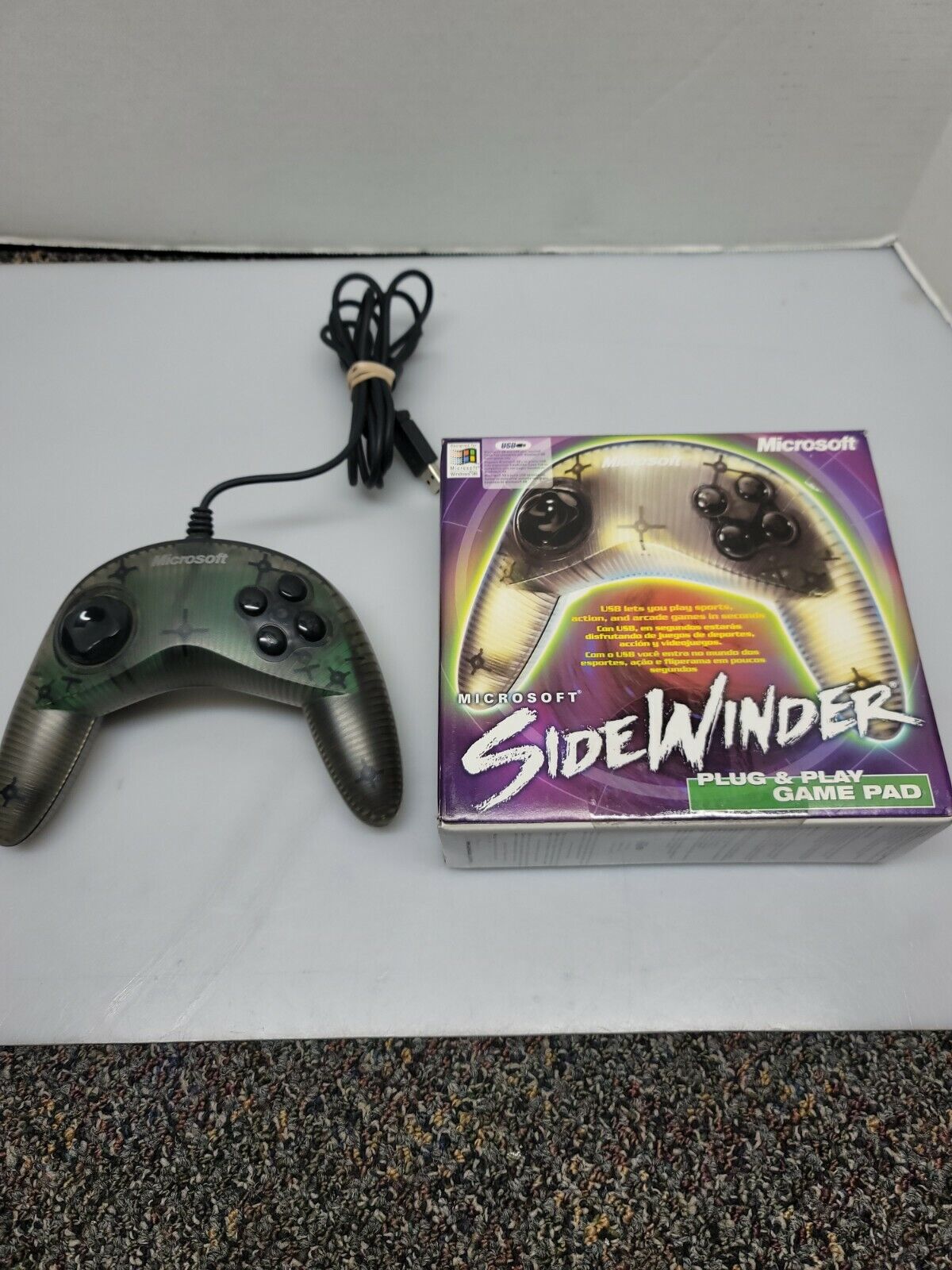 Vintage 1999 Microsoft SideWinder Plug & Play Game Pad USB Controller,Old  School