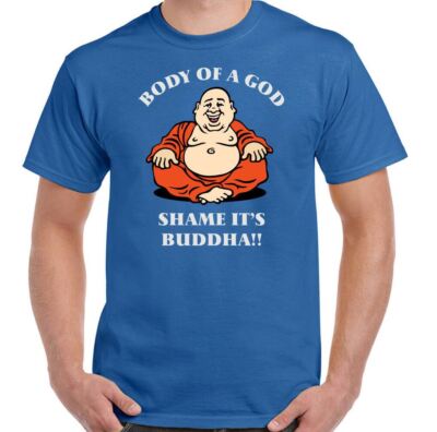Grasso T-Shirt Body Of A God Shame It's Buddha Uomo - Foto 10