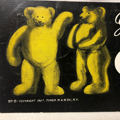 Vintage Postcard Teddy Bear Greeting 1907 | eBay