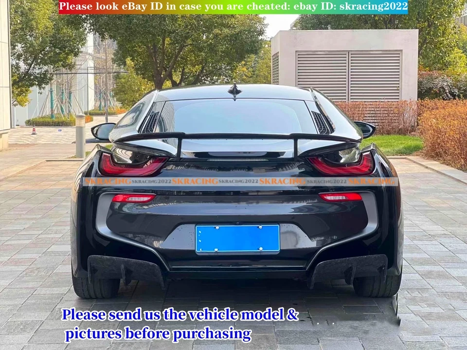 Difusor de parachoques trasero de fibra de carbono + kits de alerón para BMW i8 cupé 2014-2020 Foto 3 de 4