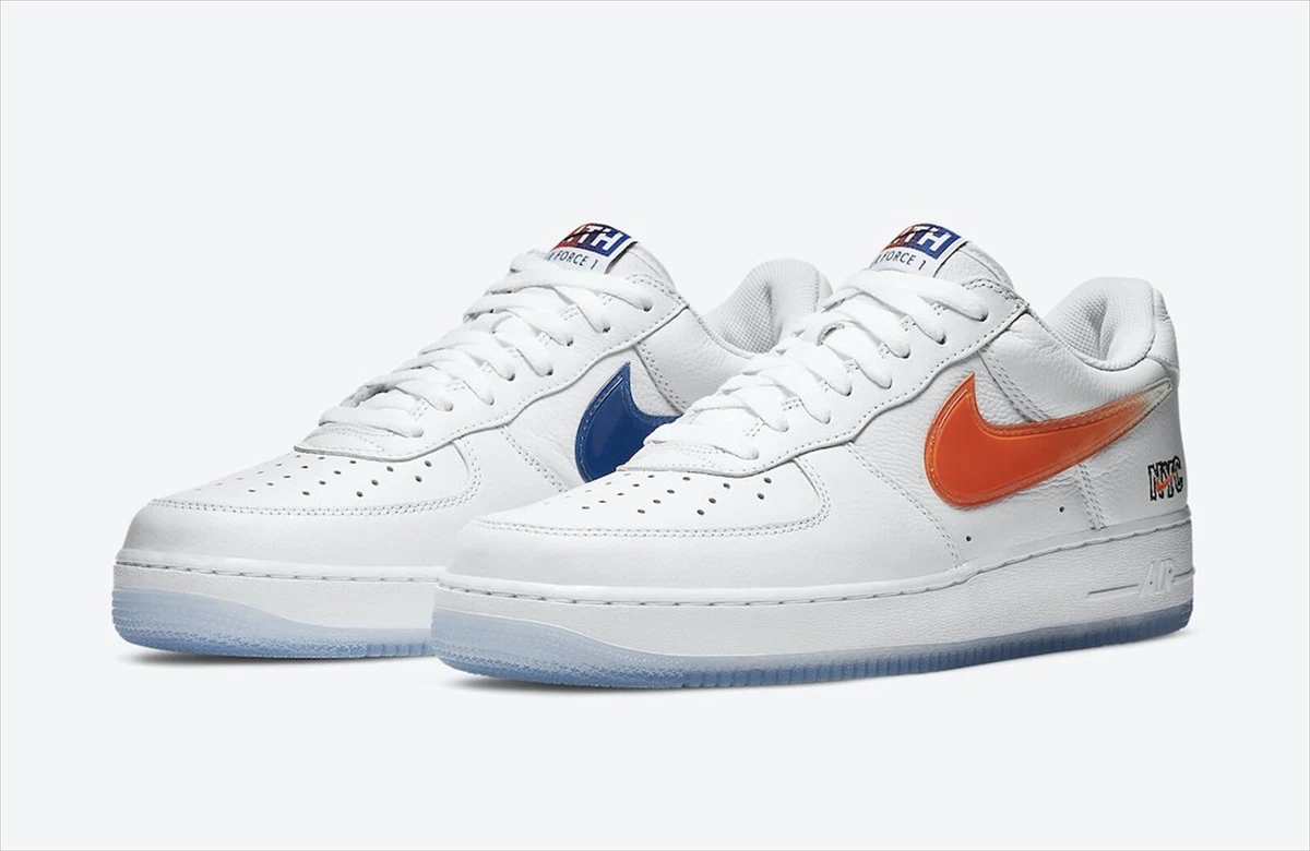 KITH NIKE AIR FORCE 1 LOW (CZ7928-100) WHITE BLUE BRILLIANT ORANGE US 9