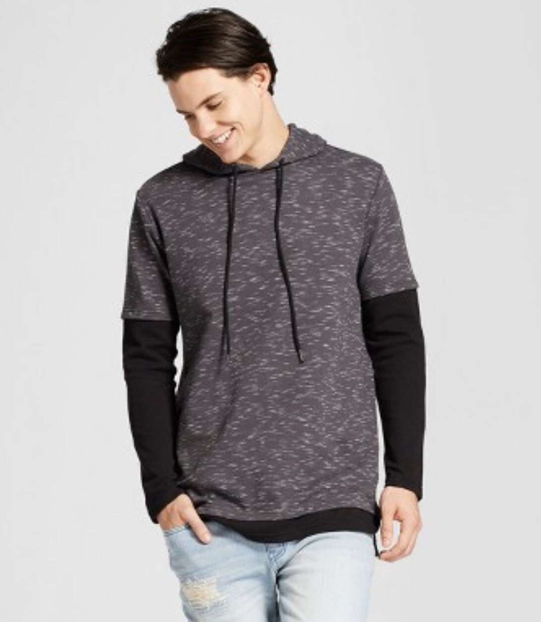 Split Hem Hoodie Sweatshirt Marled 
