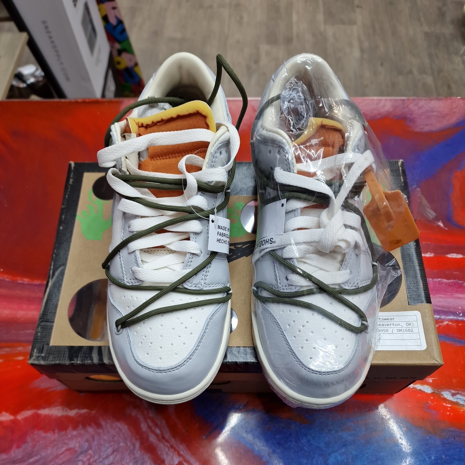 OFF WHITE X NIKE Nike Dunk Low x Off White 'Lotto 22' Taglia UK 7 Nuove con scatola