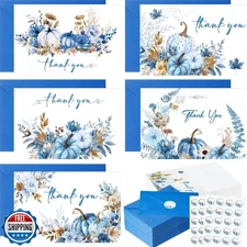 Yexiya 50 Pack Fall Thank You Cards Bulk Baby Shower Thank You with Envelopes