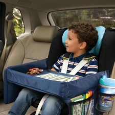 QIYUNI Kids Travel Tray for Car Seat - Toddler Road Trip Essentials with Draw...