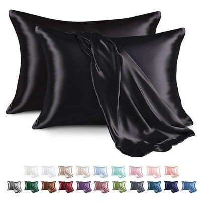 2 Pack Silk Satin Pillowcases for Hair and Skin, Silky Soft & Luxurious Bedding