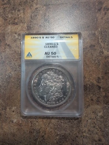 1890-S $1 Morgan Silver Dollar ANACS AU 50