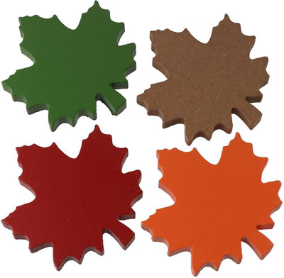 Set of 4 Fall Tiered Tray Decor Wooden Fall Maple Leaf Blocks Farmhouse Table Ce