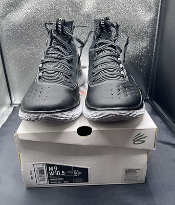 Under Armour Curry 4 Flotro Basketball Shoes Black White Men 9 Worn Once w/ Box