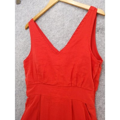 Cynthia Rowley Linen Midi Dress Women 10 Red V-Neck Sleeveless Smocked READ | eBay Cynthia Rowley Linen Midi Dress Women 10 Red V-Neck Sleeveless Smocked READ | eBay