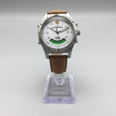 Timex Expedition Mens Watch 37mm White Dial Indiglo Ana-Digi