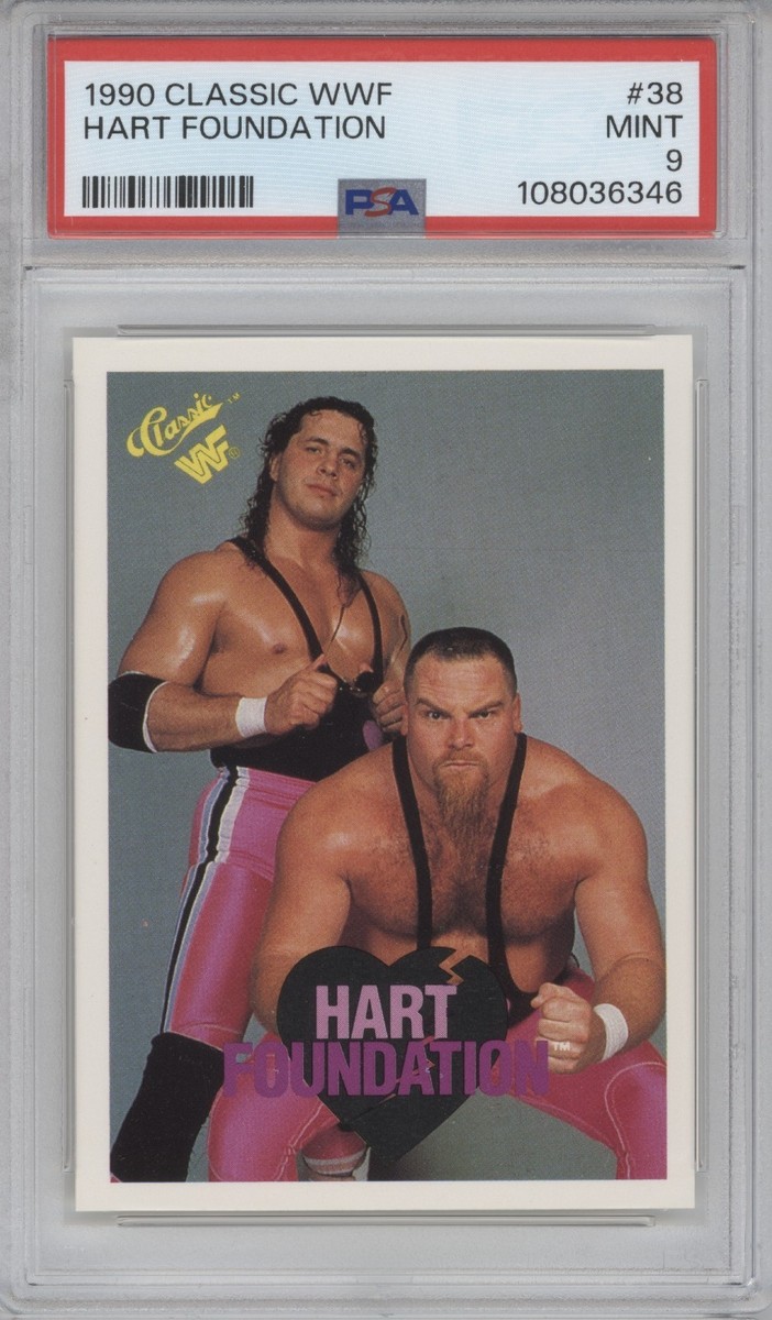 1990 Classic WWF The Hart Foundation #38 PSA 9 MINT Bret