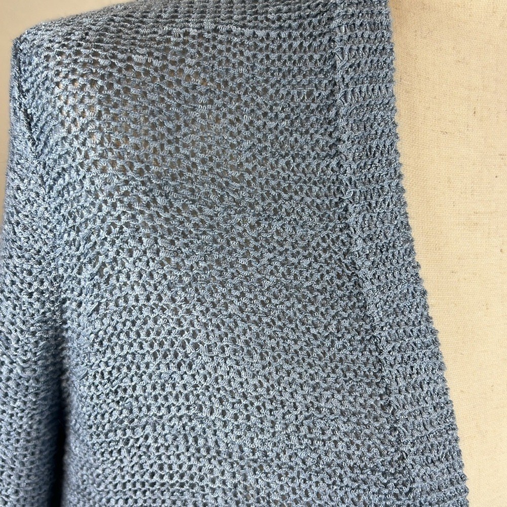 MICHAEL KORS Open Knit Crochet Long Cardigan Sweater XS Fringe Lightweight NEW thumbnail 8