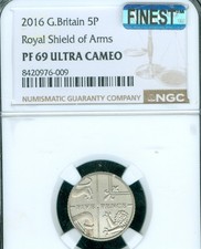 2016 GREAT BRITAIN 5 PENCE NGC PF69 UCAM MAC FINEST GRADE & SPOTLESS POP-2  .