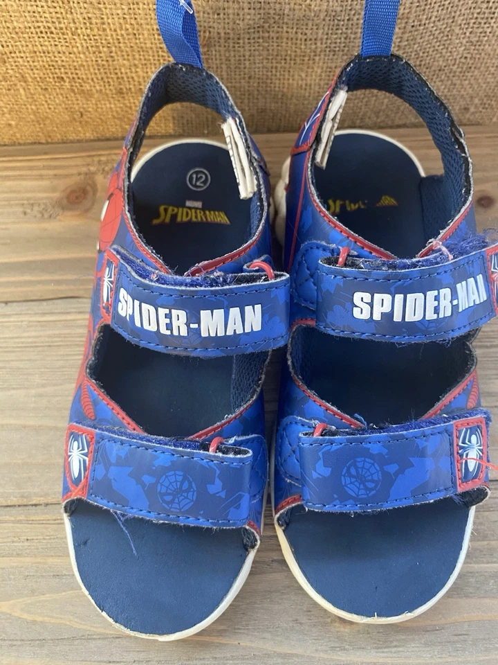 Marvel Spider-Man Light Up Sandals Boy Size 12 Summer Beach Comfort - Image 3 of 4