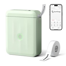 D110 Mini Label Maker Machine with Tape for Home School, Green
