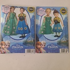 Disney Frozen Simplicity Patterns S0364 S0365 Girls Doll Dress Up Costume D