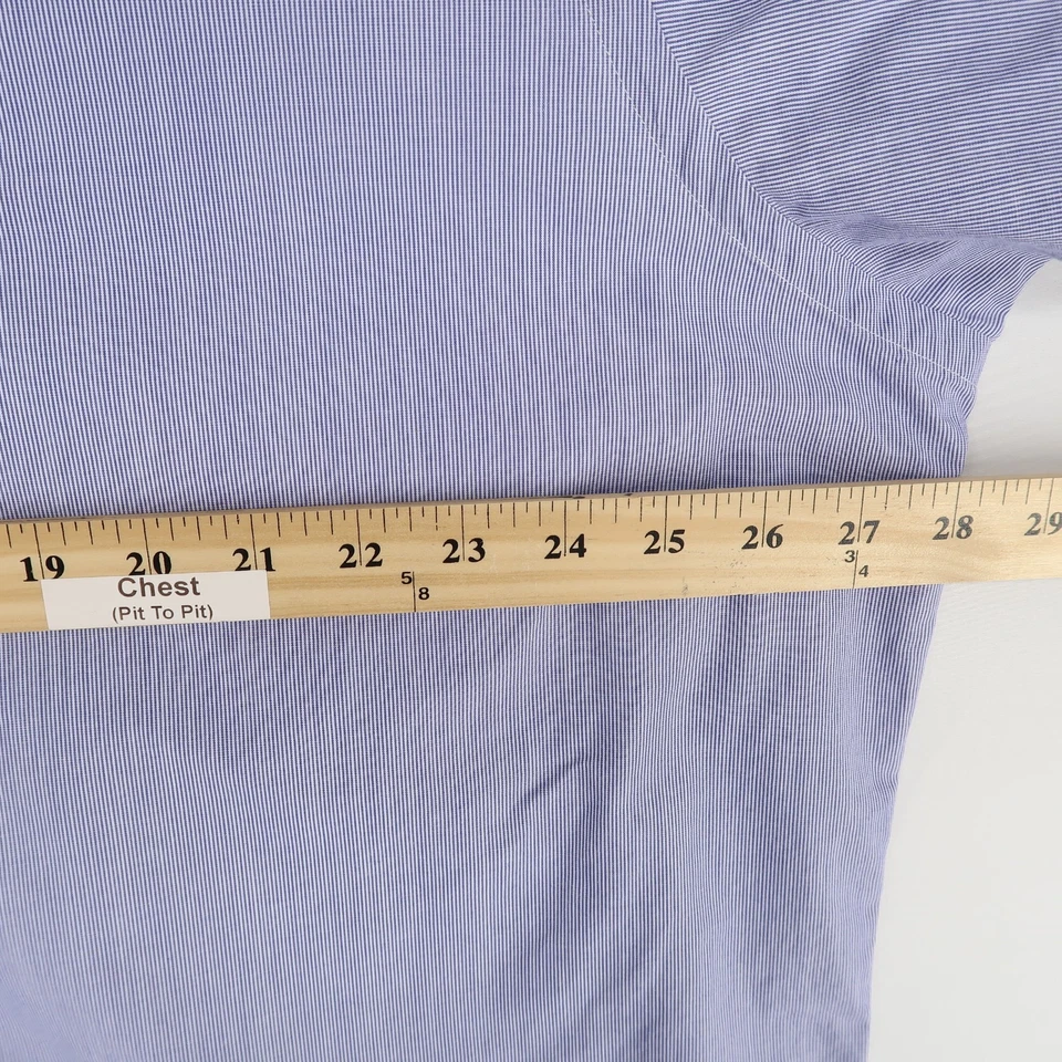 Camisa Ralph Lauren Yarmouth Abotonada Para Hombre 17.5 32/33 Azul Rayas Manga Larga Foto 4 de 4