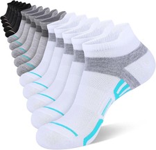15 Pairs Womens Ankle Socks Lightweight Breathable Low Cut With Heel Tab
