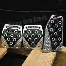 PILOT MOTORSPORT MANUAL TRANSMISSON PEDALS 3 PIECES SET SILVER WITH BLACK INSERT
