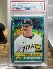 2025 Topps Heritage - Paul Skenes #60 Chrome Aqua Sparkle Refractor