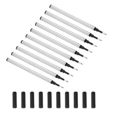 10 PCS Black Ballpoint Pen Refills 1mm Medium Point Metal Replacement