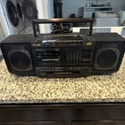 JVC PC-V55J Boombox Auto Reverse 5-Band EQ Hyper-Bass AM/FM Cassette Black