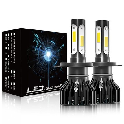 For Kia Soul 2010-2011 LED Headlight Kit 2x H4 9003 High/Low Bulbs 6000K White