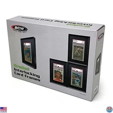 BCW Black Interlocking Graded Card Frames - Set of 4 for Collectibles & Cards