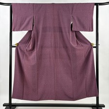 JAPANESE KIMONO FINE PATTERN PURPLE 152cm 4 ft 12 in PURE SILK B2348