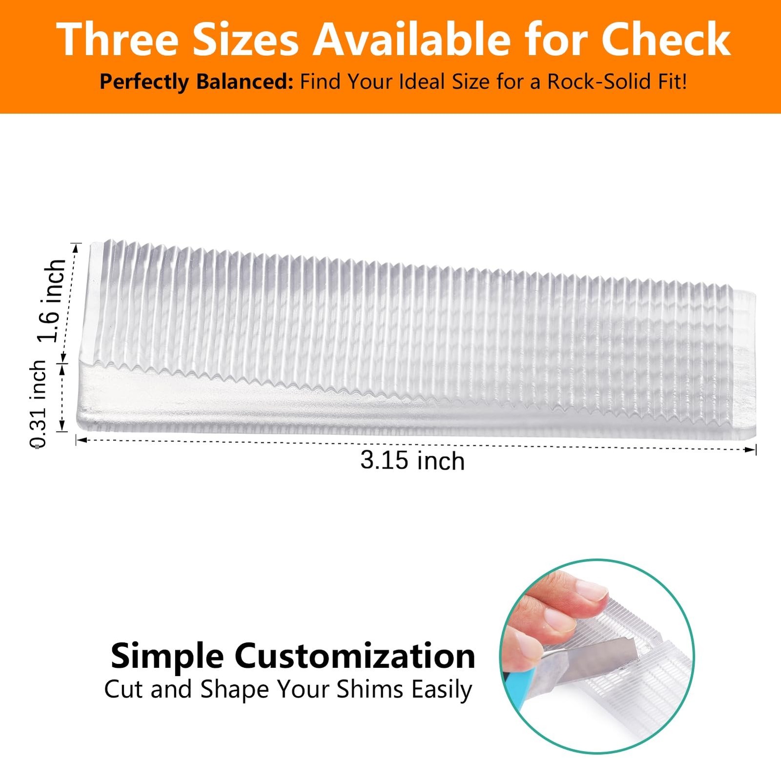 Stop Watch Rectangle Shape Flexible Plastic Shims 12pcs Kit Size Variety | Clear Leveling Kit for ...