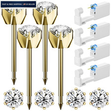 Nunpag 12 Pcs Ear Piercing Kit Disposable Gun with 4 Gold