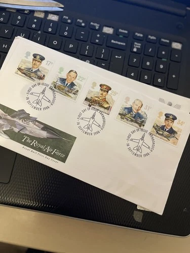 GB STAMPS FDC FIRST DAY COVER 1986 ROYAL AIR FORCE FARNBOROUGH PMK AS SCAN