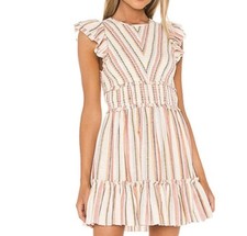 Saylor Tulsi Revolve Multicolor 100% Cotton Dress Size Medium $220 Ruffles