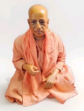 Smiling Srila Prabhupada With Japa Hat and Spare Set of Clothes and 2 Cushions