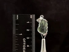 Raw MOLDAVITE Pendant Sterling Silver Wire Wrapped Genuine Crystal Jewelry 47356