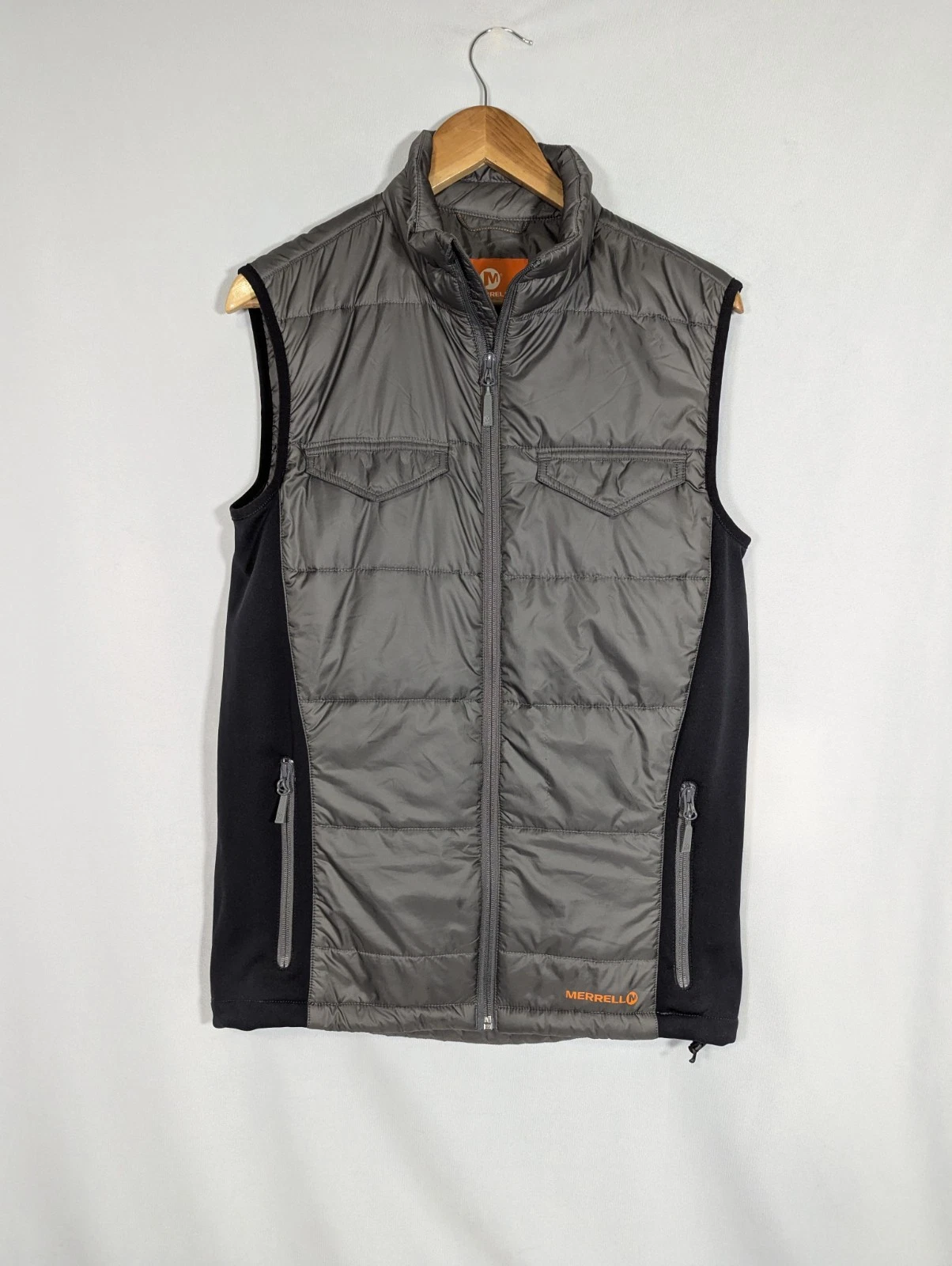Merrell Quentin Insulated PrimaLoft Zip Vest Men’s size M Gray Flaw
