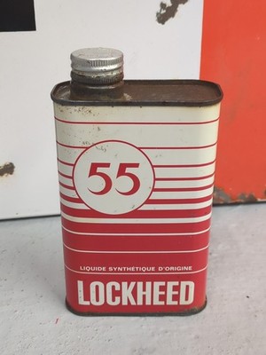Vintage französische Lockheed 55 Bremsflüssigkeit, 0,5 Liter Dose / Dose leer (LO7)